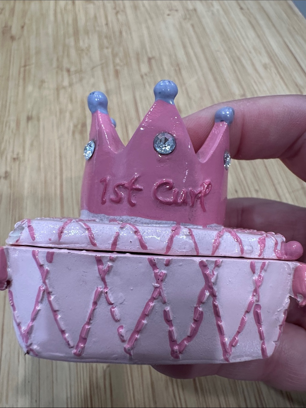 Pink Princess Crown Jewelry Box for 1st curl- baby